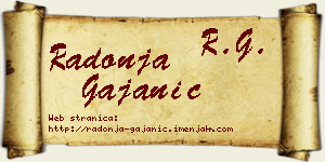 Radonja Gajanić vizit kartica